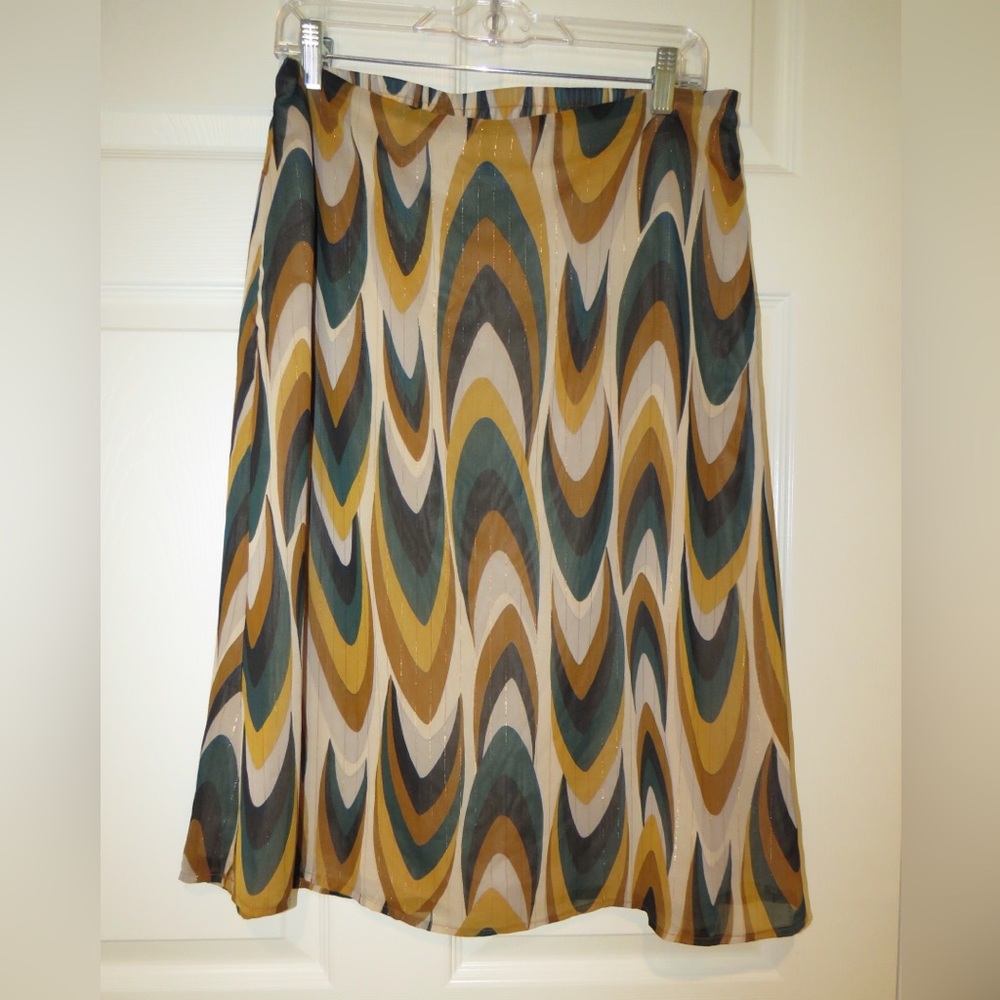 NWT Pleione Nordstrom multi color wave midi skirt (Size L)